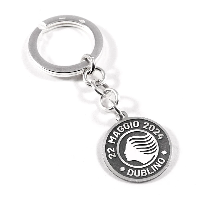 ATALANTA X NOVE25 CHAMPIONS OF EUROPE SILVER KEYCHAIN