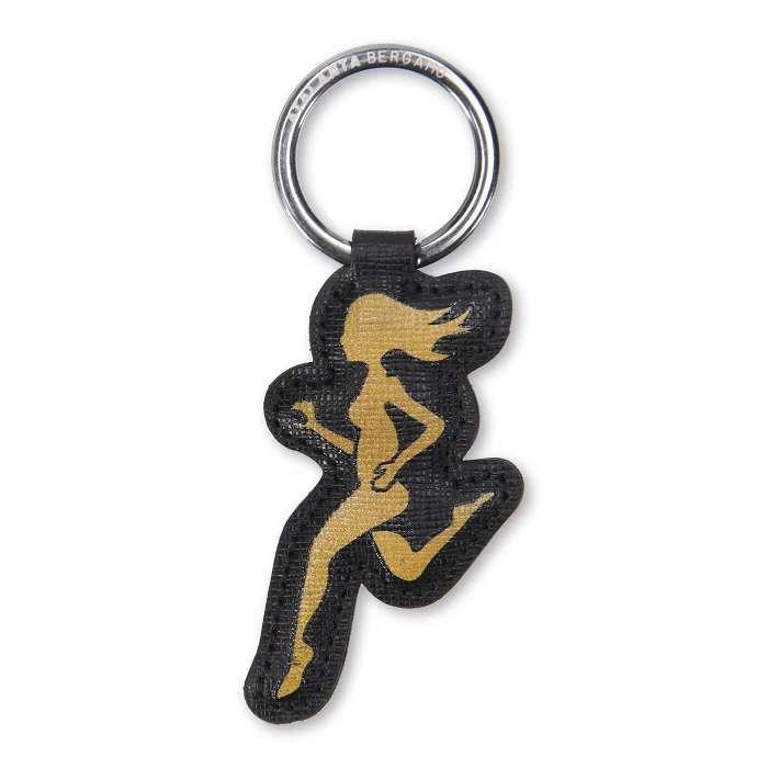 ATALANTA BLACK LEATHER DEA KEYRING