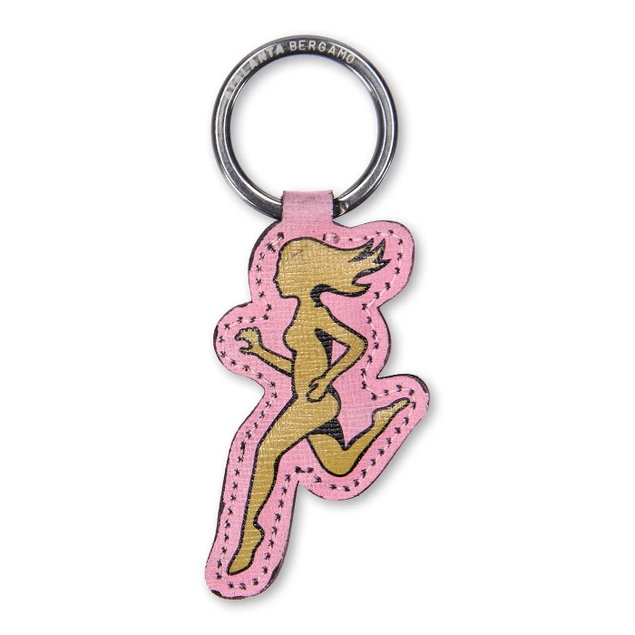 ATALANTA PINK LEATHER DEA KEYRING