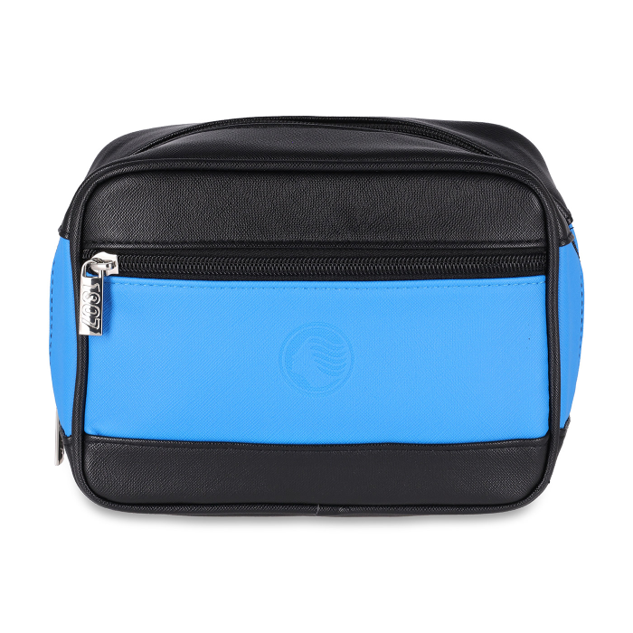 ATALANTA BLACK AND BLUE TOILETRY BAG