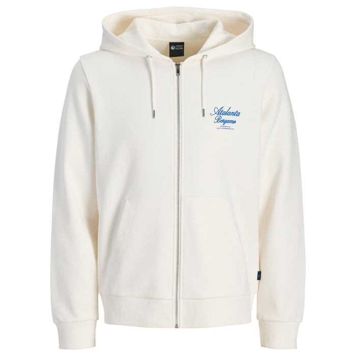 ATALANTA BERGAMO OFF-WHITE FULL-ZIP HOODIE