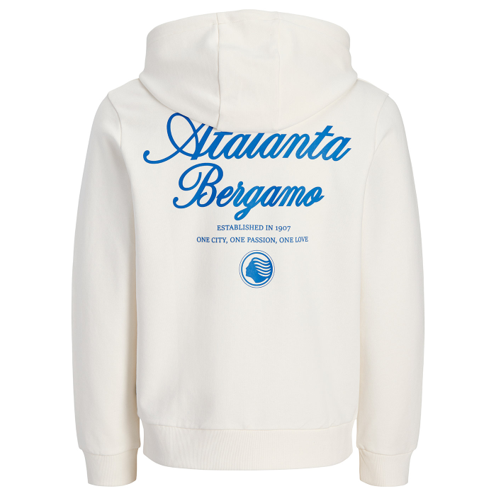 ATALANTA BERGAMO OFF-WHITE FULL-ZIP HOODIE