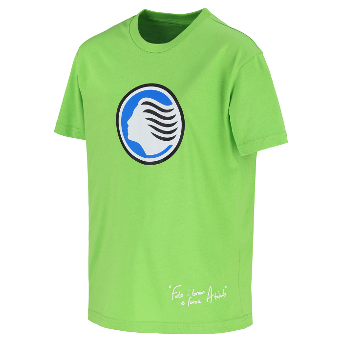 ATALANTA FATE I BRAVI LIME LOGO T-SHIRT - KIDS